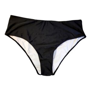 Shein High-Waisted Solid Black Bikini Bottoms Size 4X